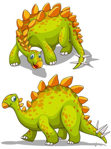 Dinossauro verde com cauda de picos vetor