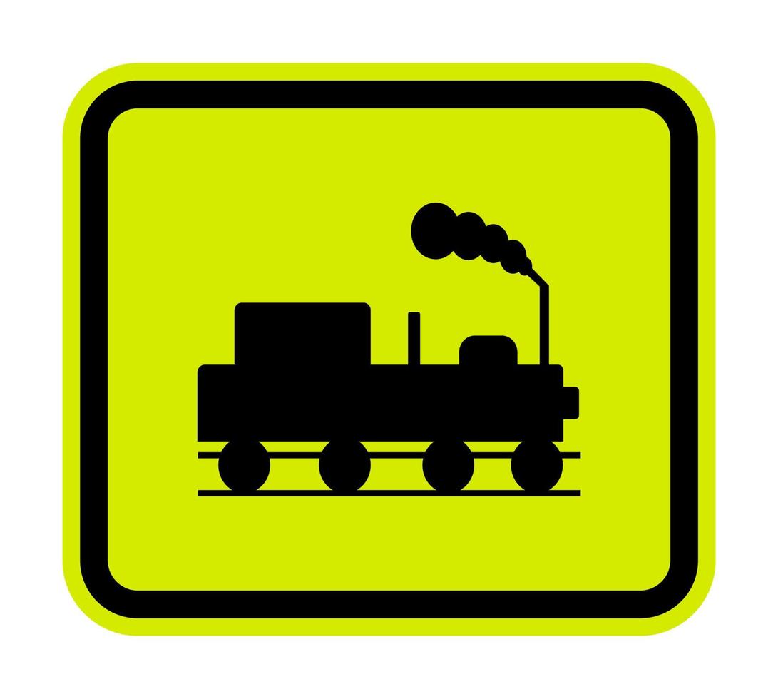 perigo, cuidado com o sinal do símbolo dos trens, isolado no fundo branco, ilustração vetorial vetor