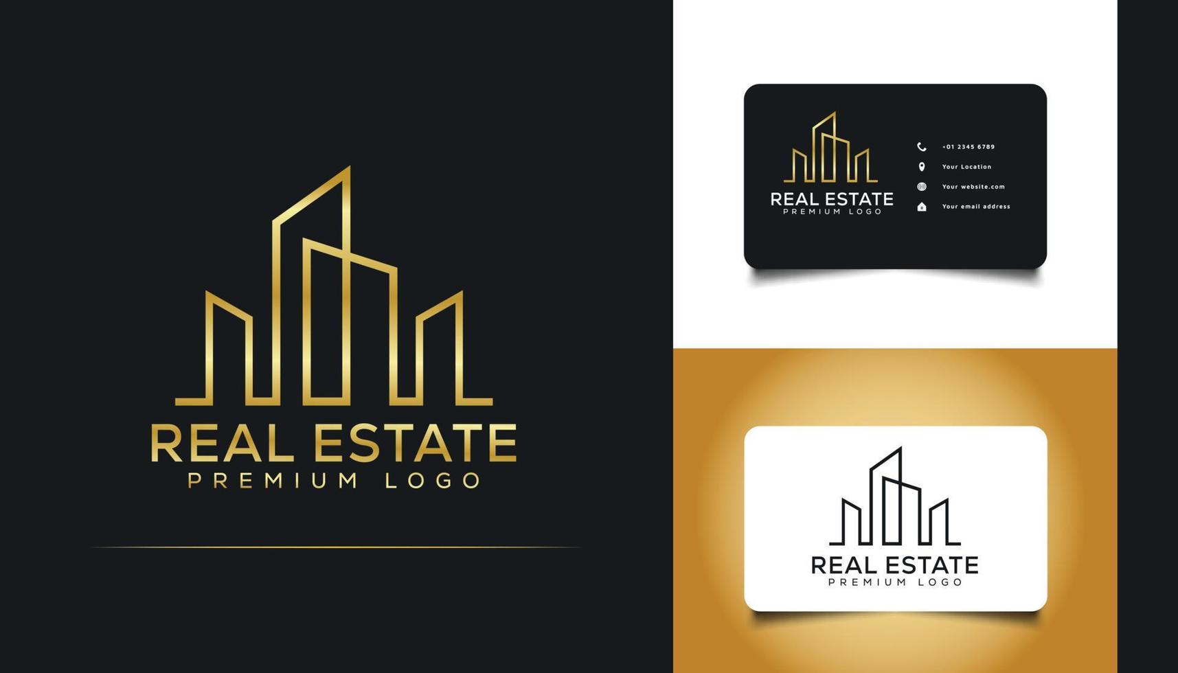 design de logotipo abstrato e minimalista imobiliário. construção, arquitetura ou logotipo de construção vetor