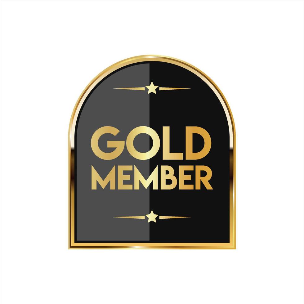 emblema dourado vip golden member retro design vetor