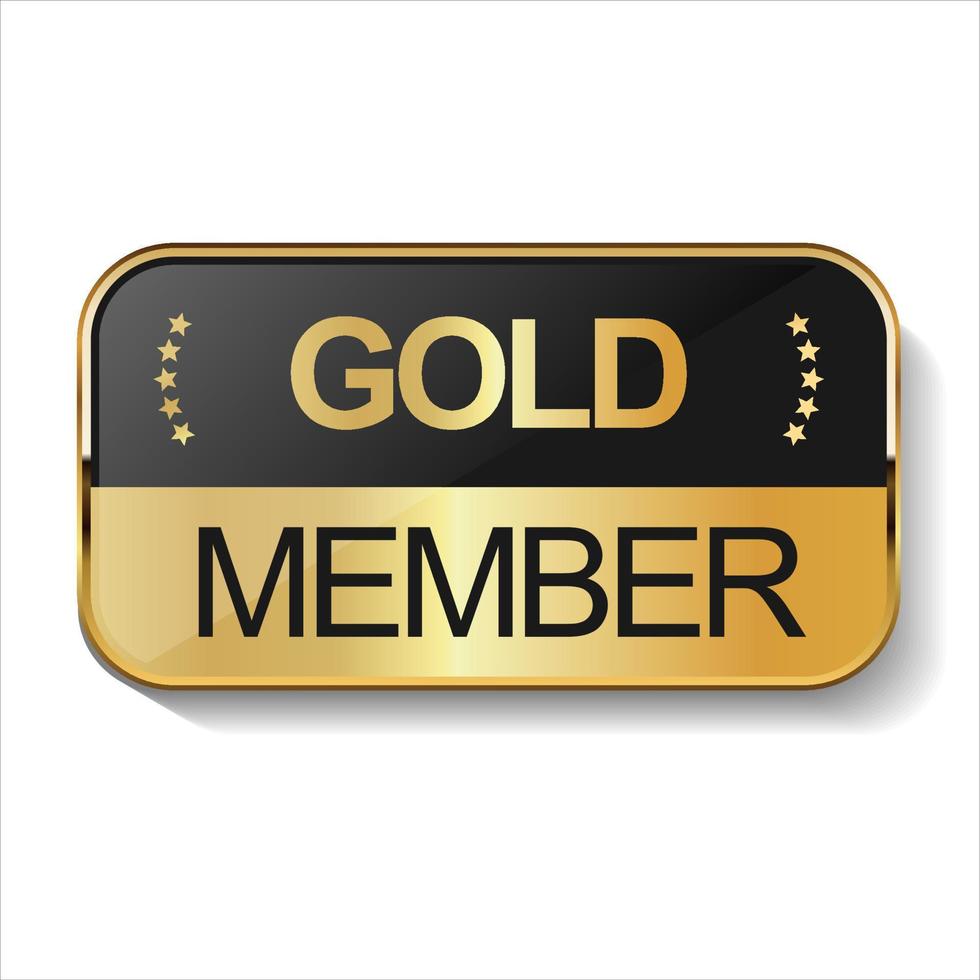 emblema dourado vip golden member retro design vetor