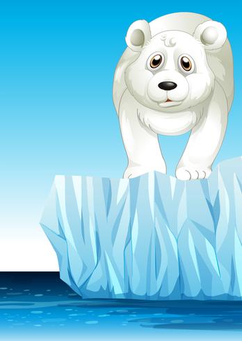 Urso Polar em pé no gelo vetor