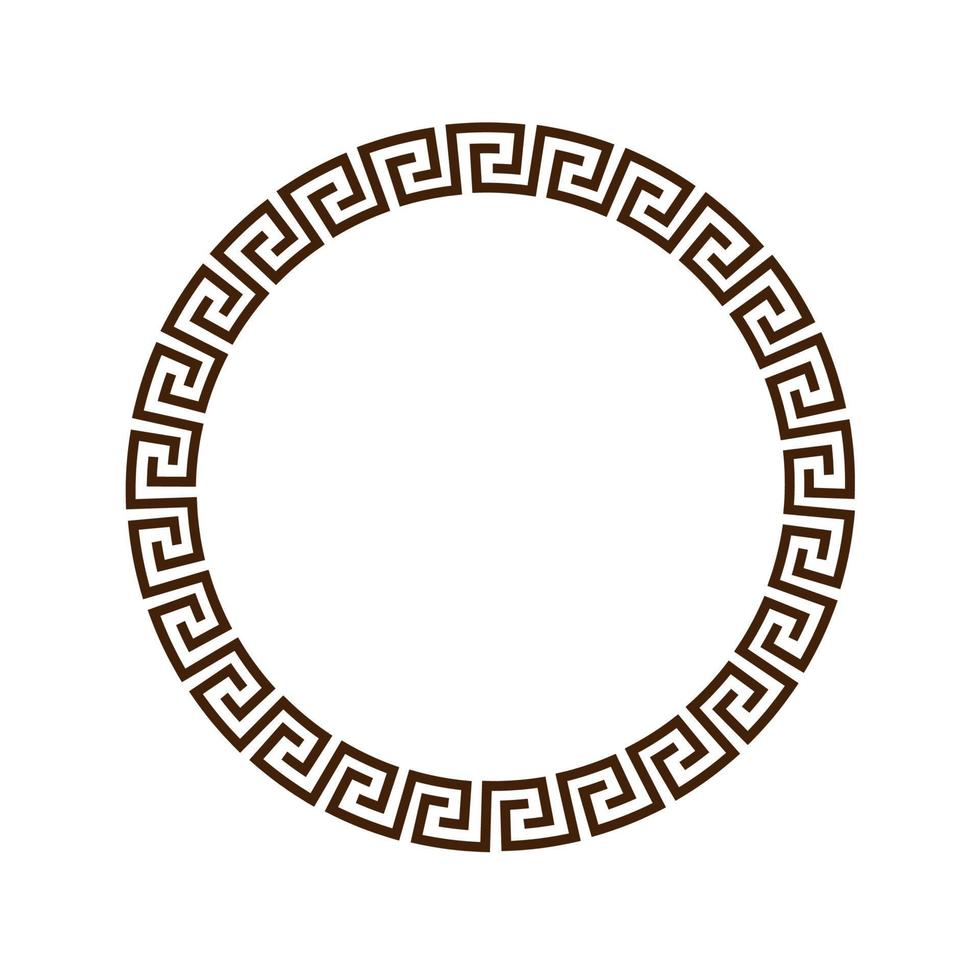 moldura decorativa redonda grega para design vetor