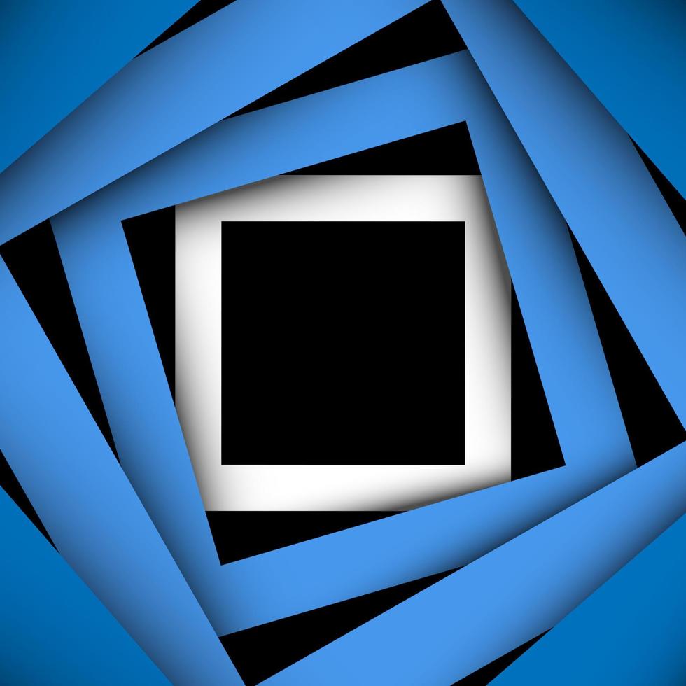 quadrado de papel azul e fundo da moldura vetor