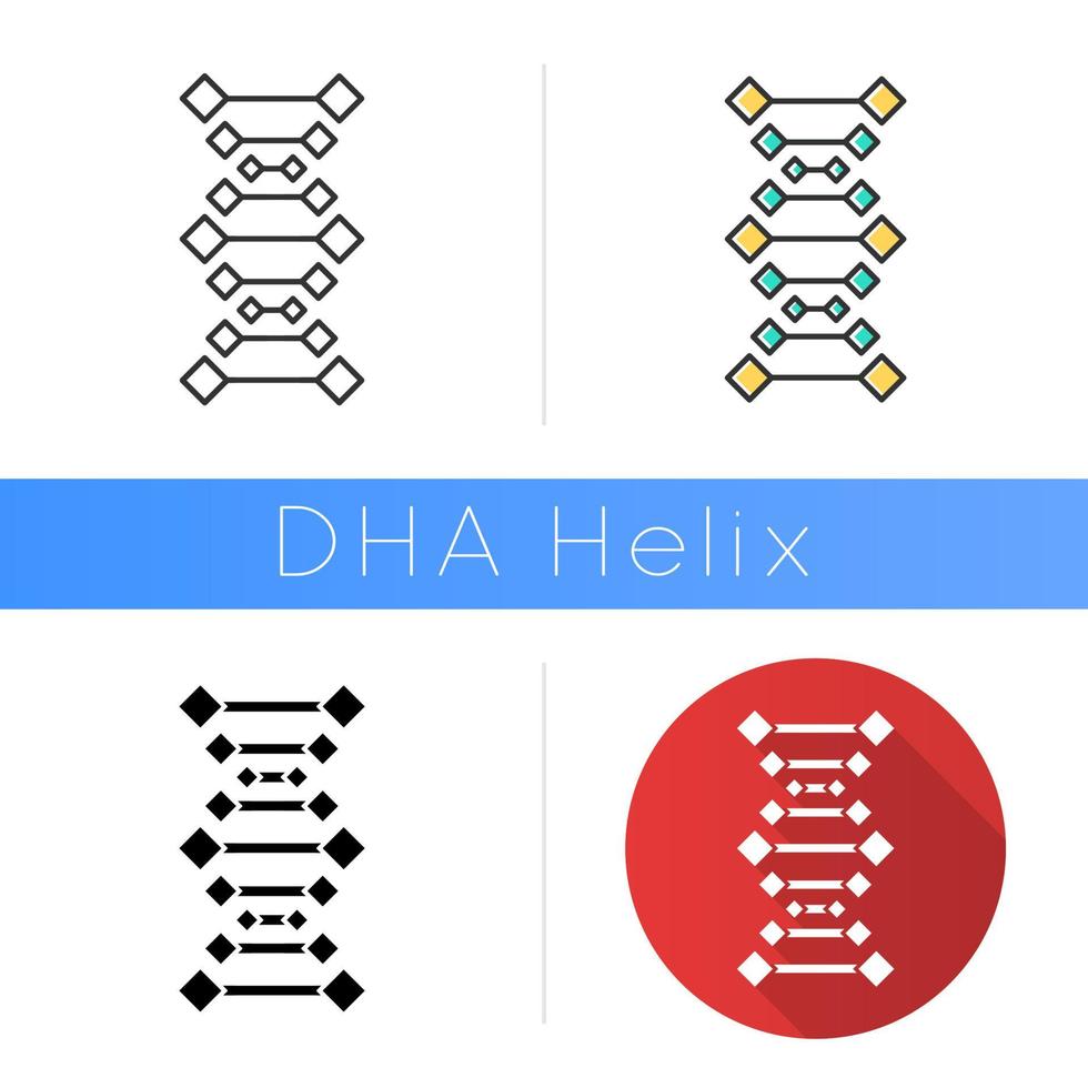 ícone de cadeias de DNA vetor