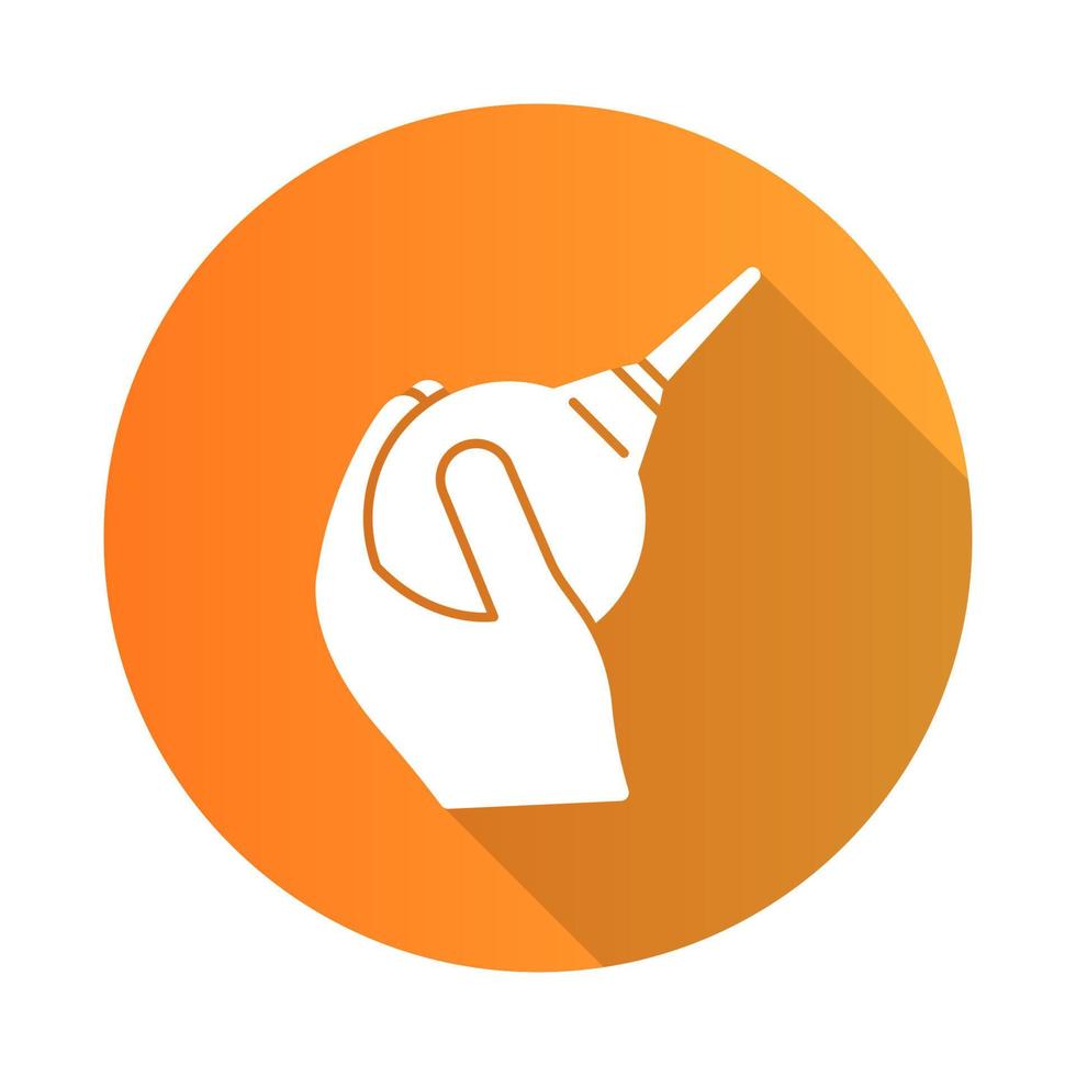 ícone de glifo de sombra longa design plano laranja lavement vetor