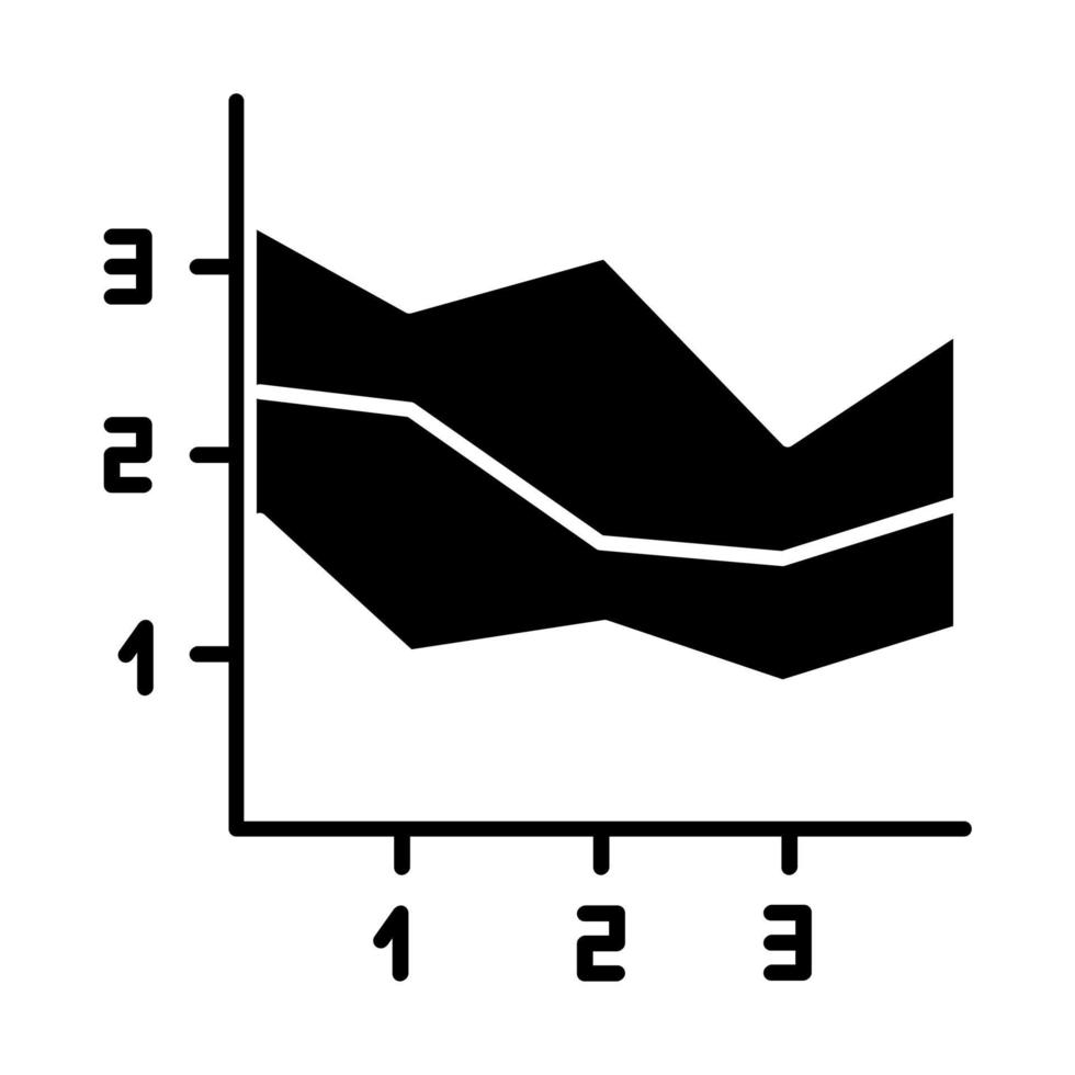 ícone de glifo do gráfico de área vetor