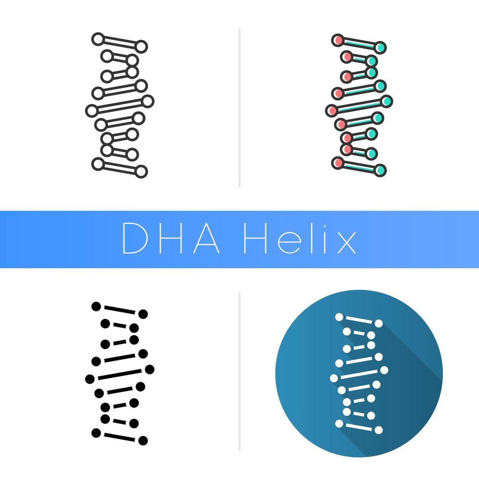 ícone de hélice de DNA vetor