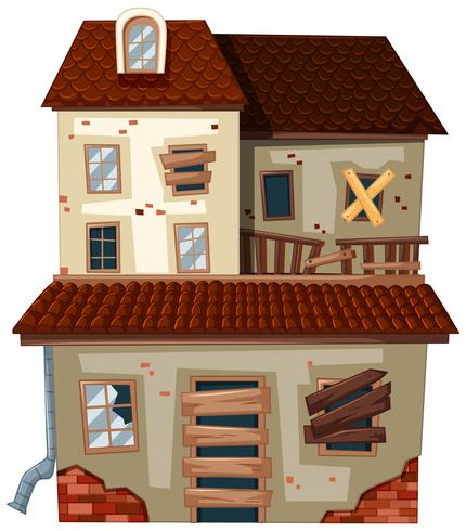 Casa antiga com telhado vermelho vetor