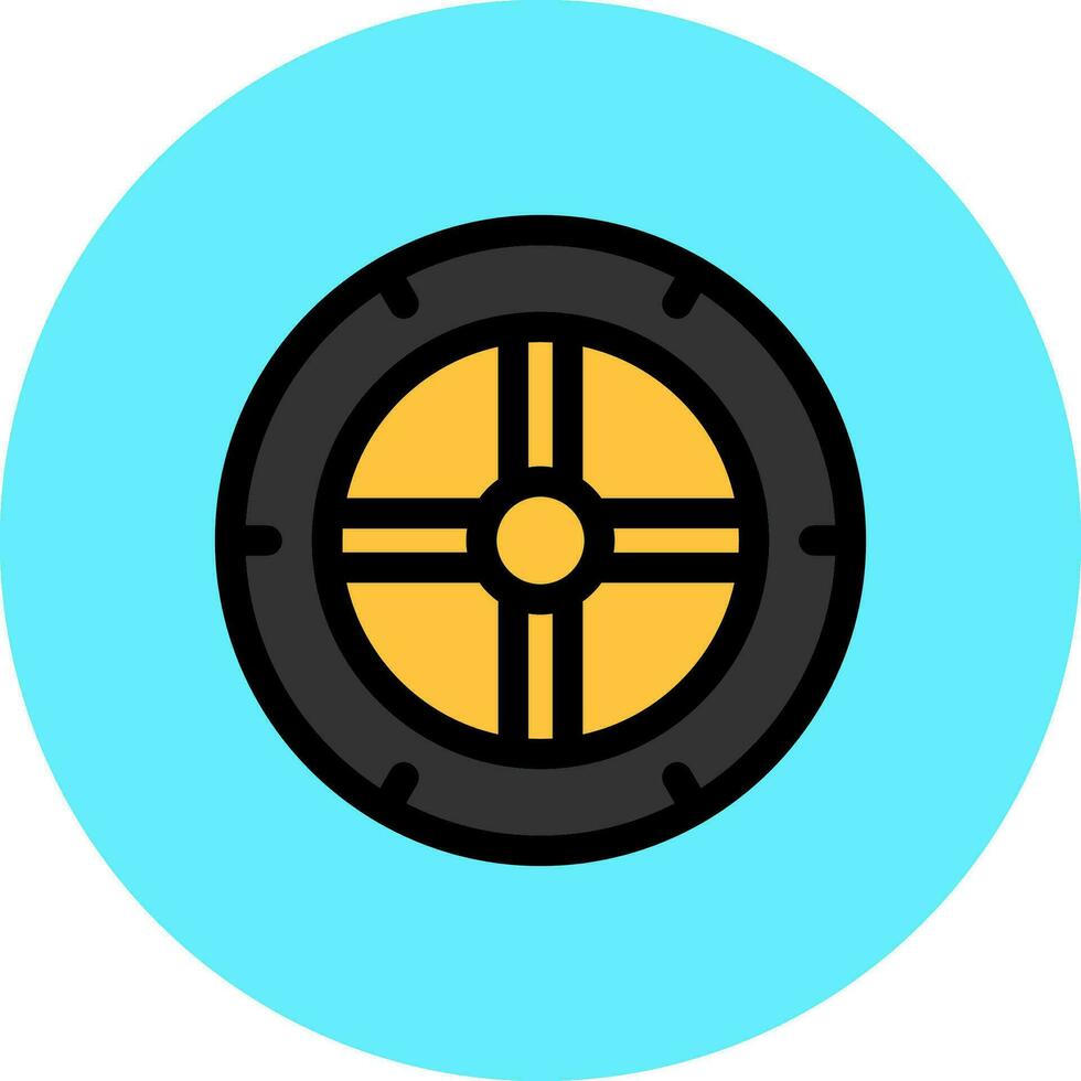 design de ícone criativo de roda vetor