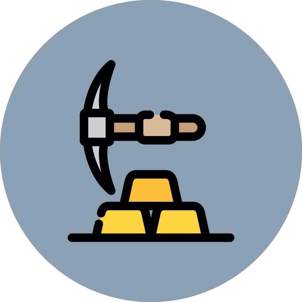 design de ícone criativo de mina de ouro vetor