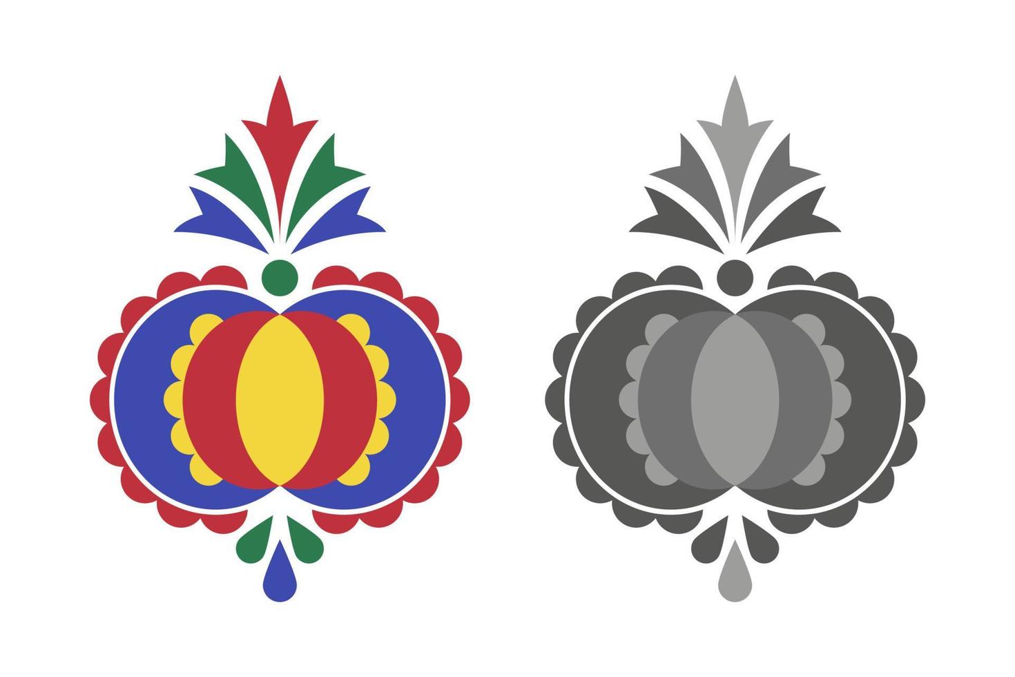 ornamento folclórico tradicional. o ornamento morávio da região slovacko. símbolo de bordado floral isolado no fundo branco. ilustração vetorial vetor