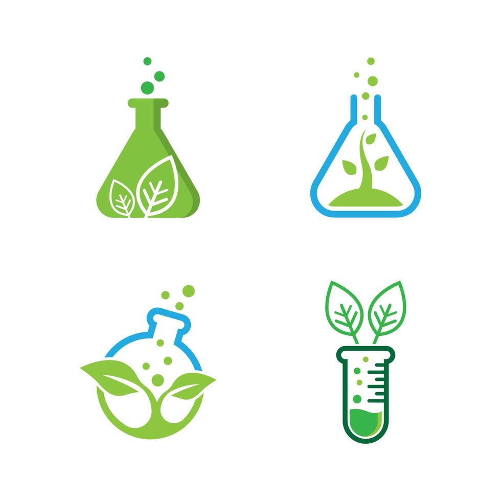 ilustração de imagens do logotipo natural do laboratório vetor