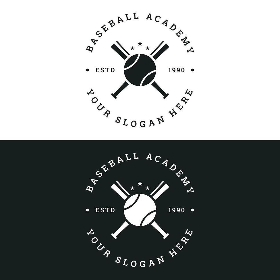 retro vintage beisebol logotipo Projeto com beisebol bola e bastão conceito. logotipo para torneios, rótulos, Esportes, campeonatos. vetor