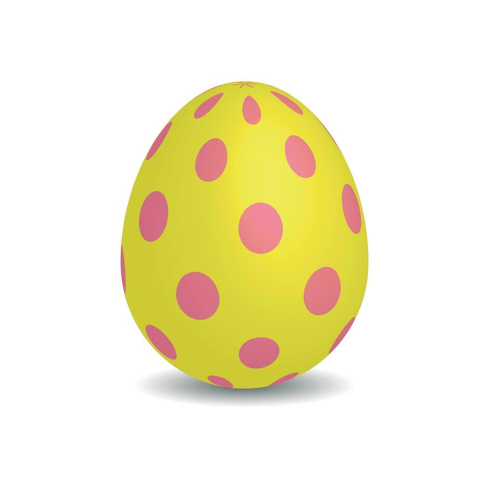 simples amarelo Páscoa ovo com Rosa pontos vetor