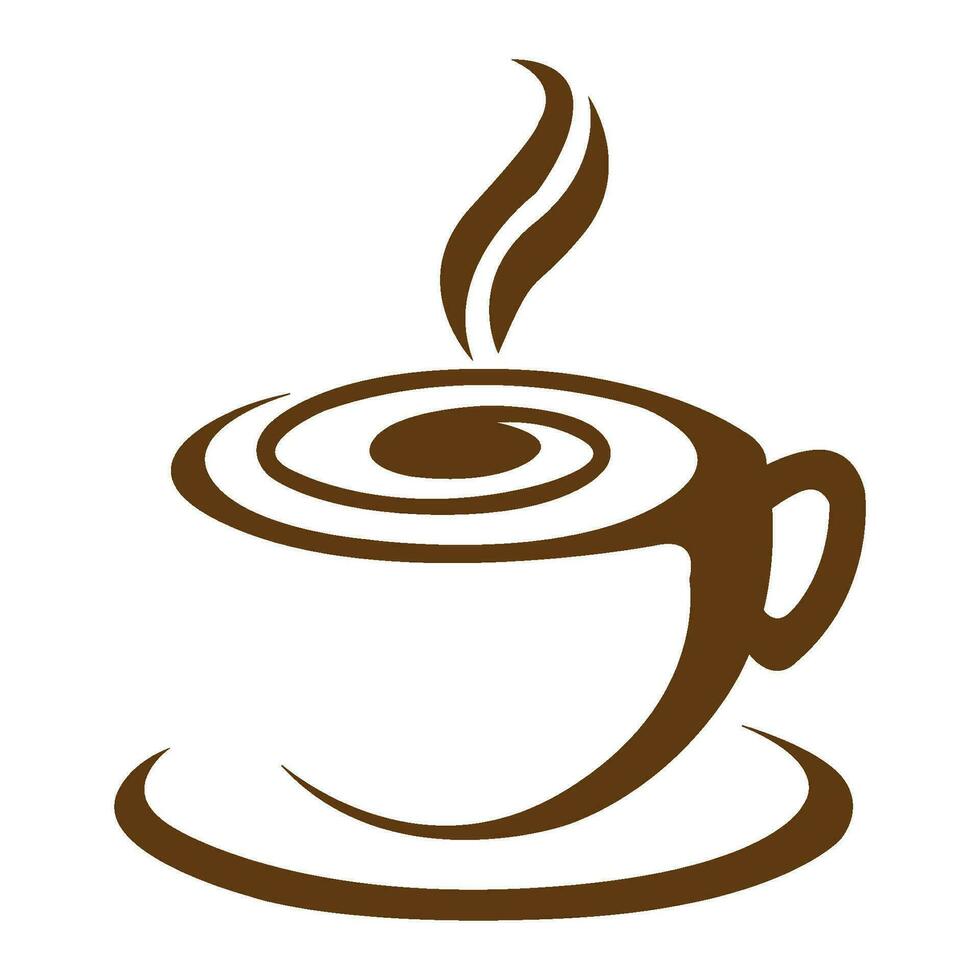 modelo de design de vetor de logotipo de ícone de xícara de café