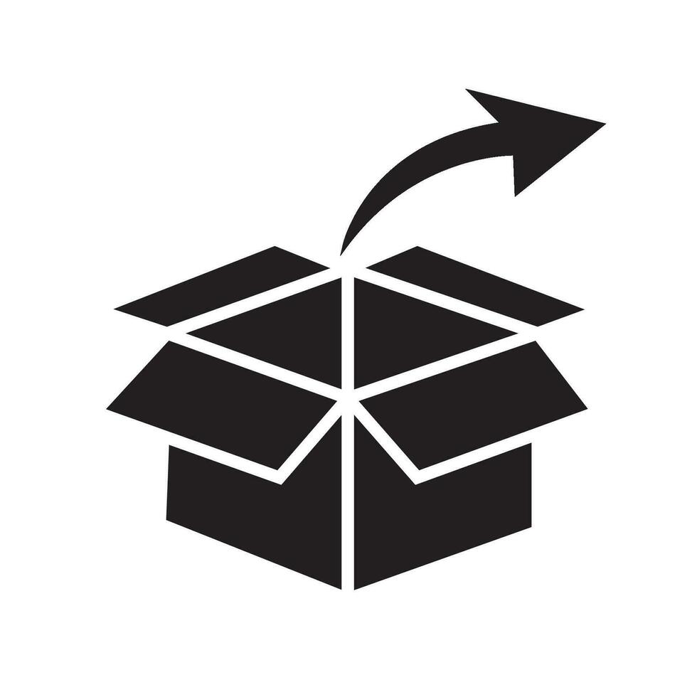 modelo de design de vetor de logotipo de ícone de caixa de pacote