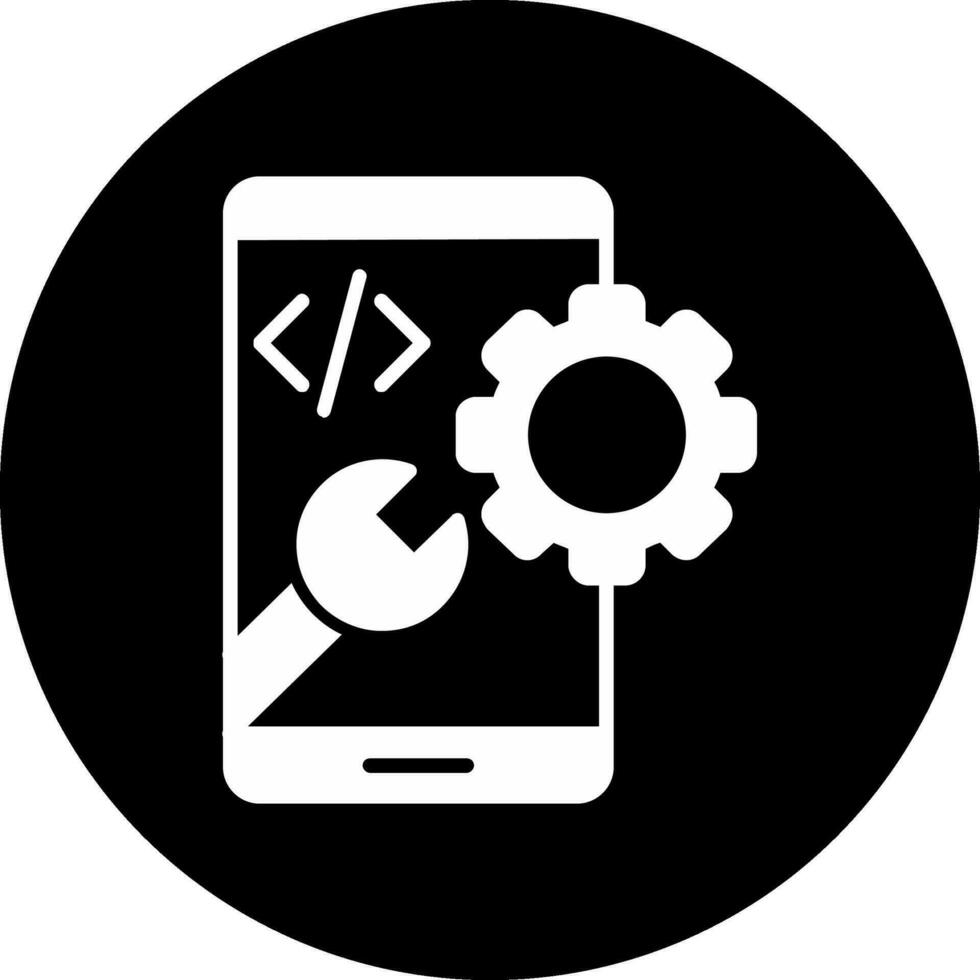 ícone de vetor de desenvolvimento de aplicativos