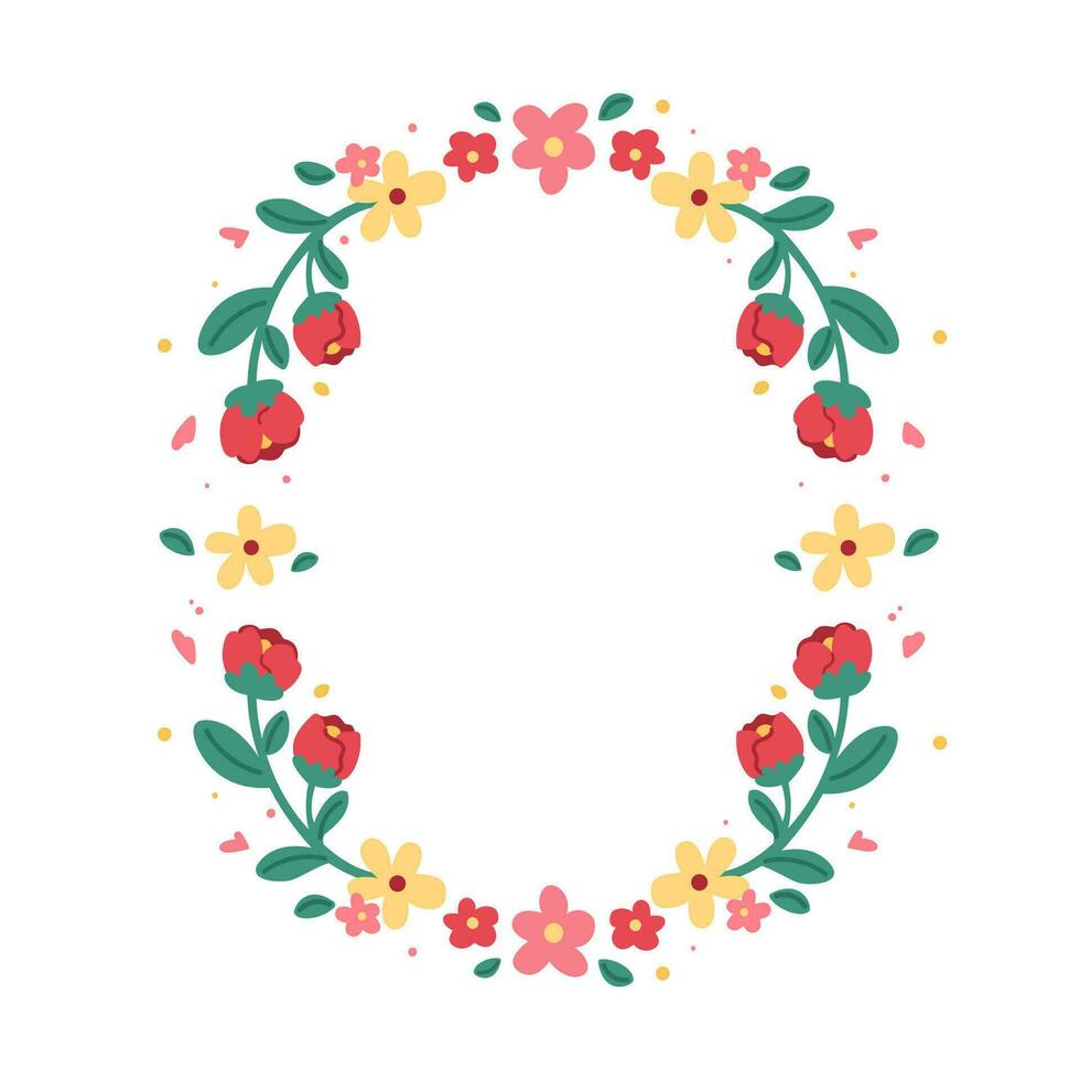 conjunto do fofa vermelho amarelo e Rosa flores arranjo com verde folhas isolado vetor em branco fundo. colorida floral elemento para Casamento ou cumprimento cartão Projeto.