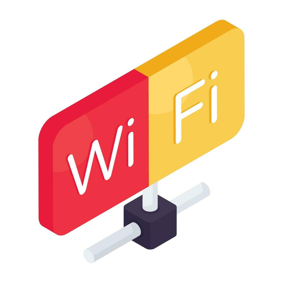 vetor Projeto do Wi-fi rede, isométrico ícone