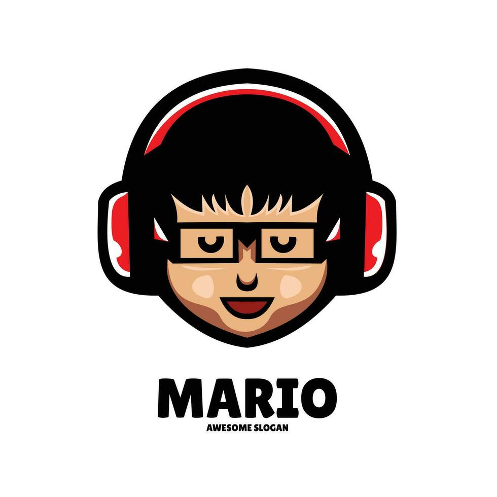 Garoto gamers mascote logotipo Projeto ilustração vetor