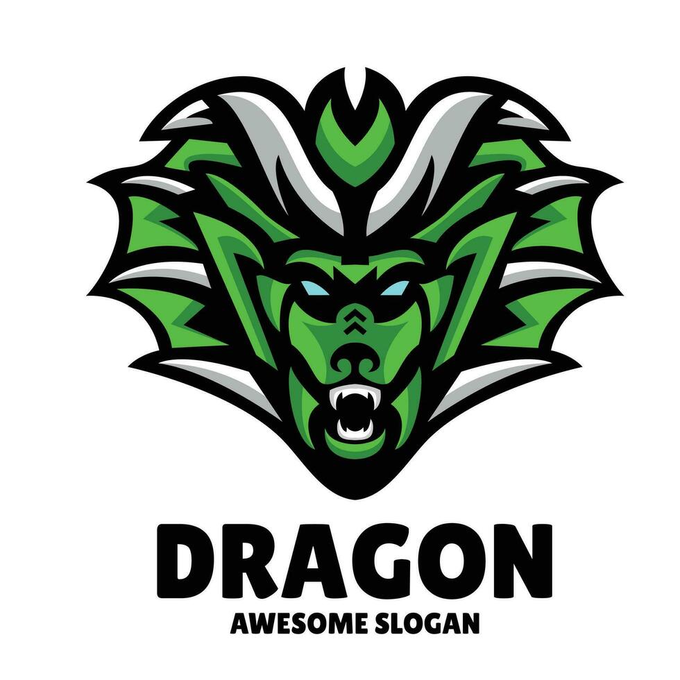 ilustração de design de logotipo de mascote de dragão vetor