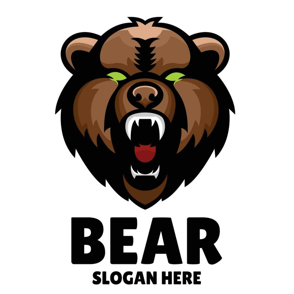 Urso mascote logotipo esports ilustração vetor