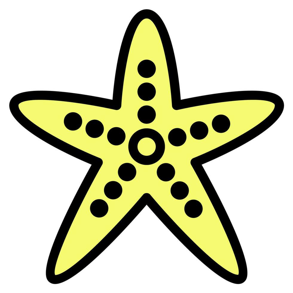 Estrela peixe ícone vetor ou logotipo ilustração estilo