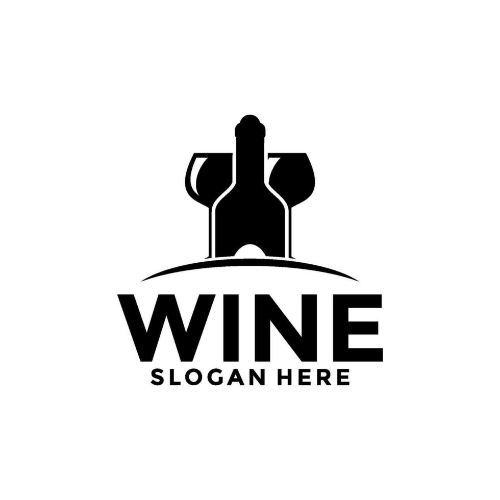 vinho logotipo. logotipo para uma licor loja, restaurante, ou bar. logotipo, vinho logotipo Projeto modelo vetor