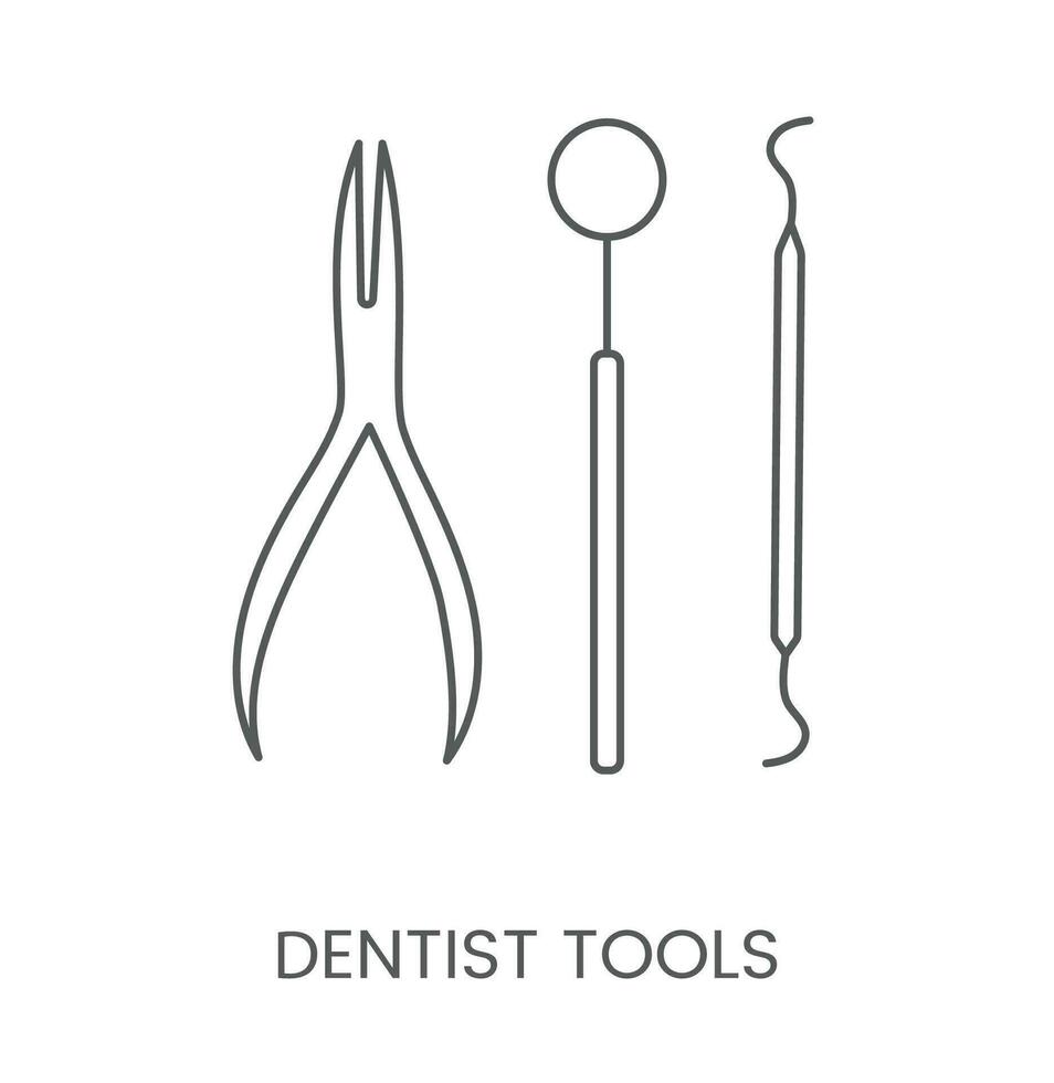 linear ícone dentista ferramentas. vetor ilustração para dental clínica