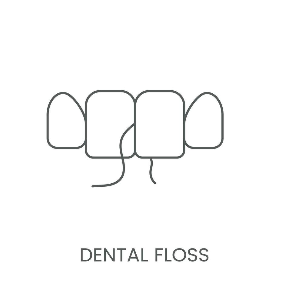 linear ícone dental fio dental. vetor ilustração para dental clínica
