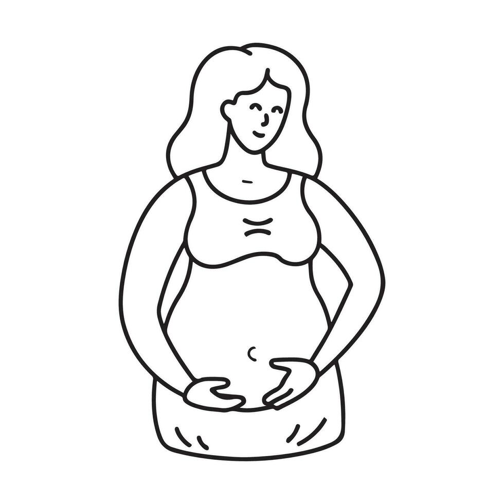 ai gerado grávida mulher logotipo Preto esboço vetor, maternidade logotipo ícone vetor