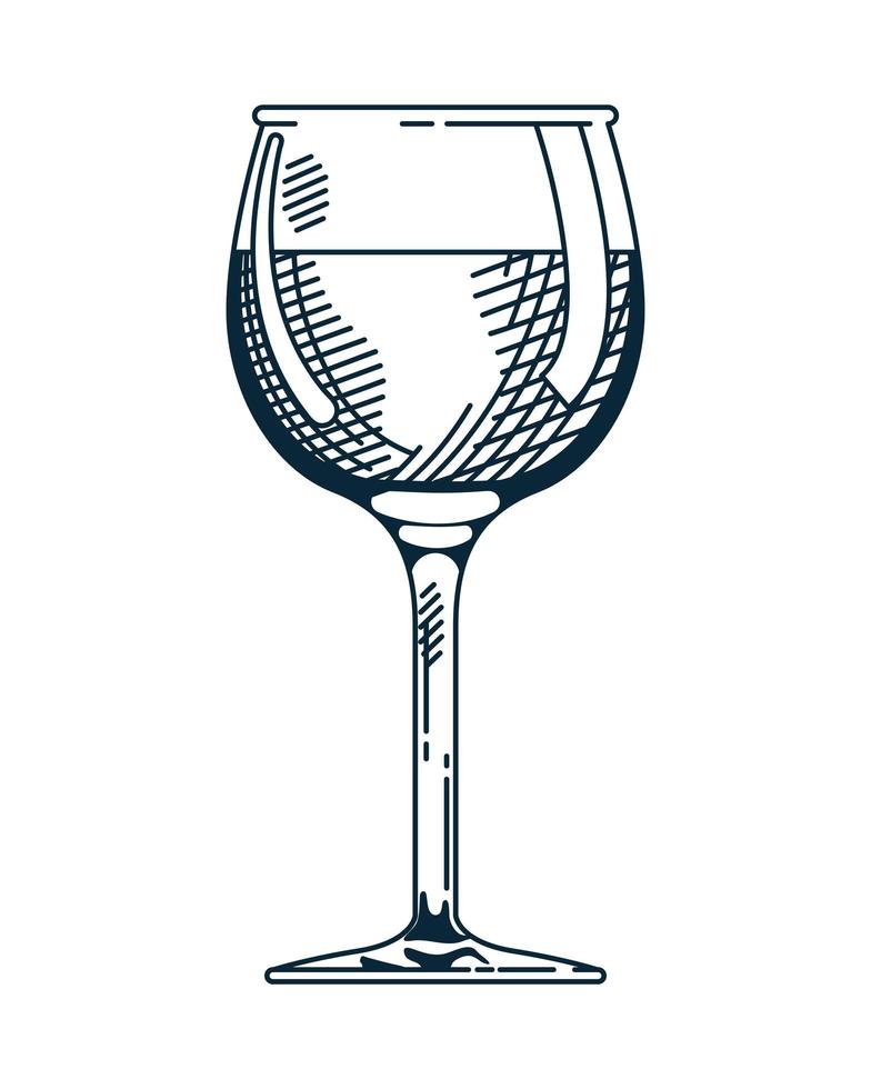 copo de vinho bebida bebida mão desenhada ícone de estilo vetor
