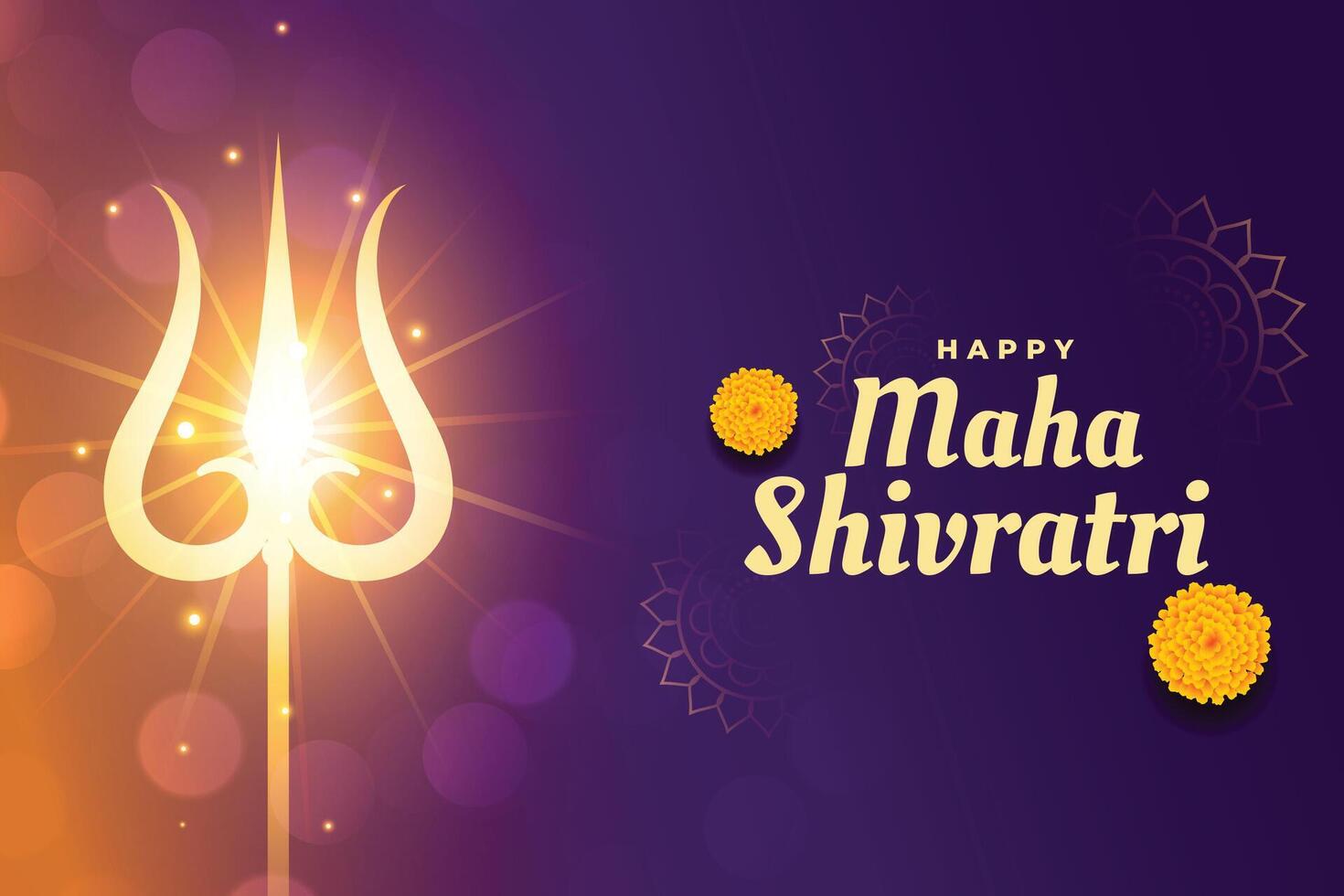 maha Shivratri fundo com brilhando Trishul vetor