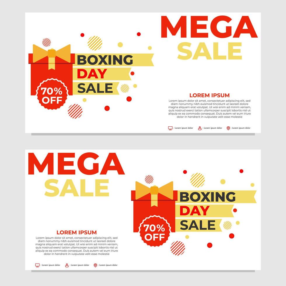 modelo de banner de promoção de mega venda boxing day vetor