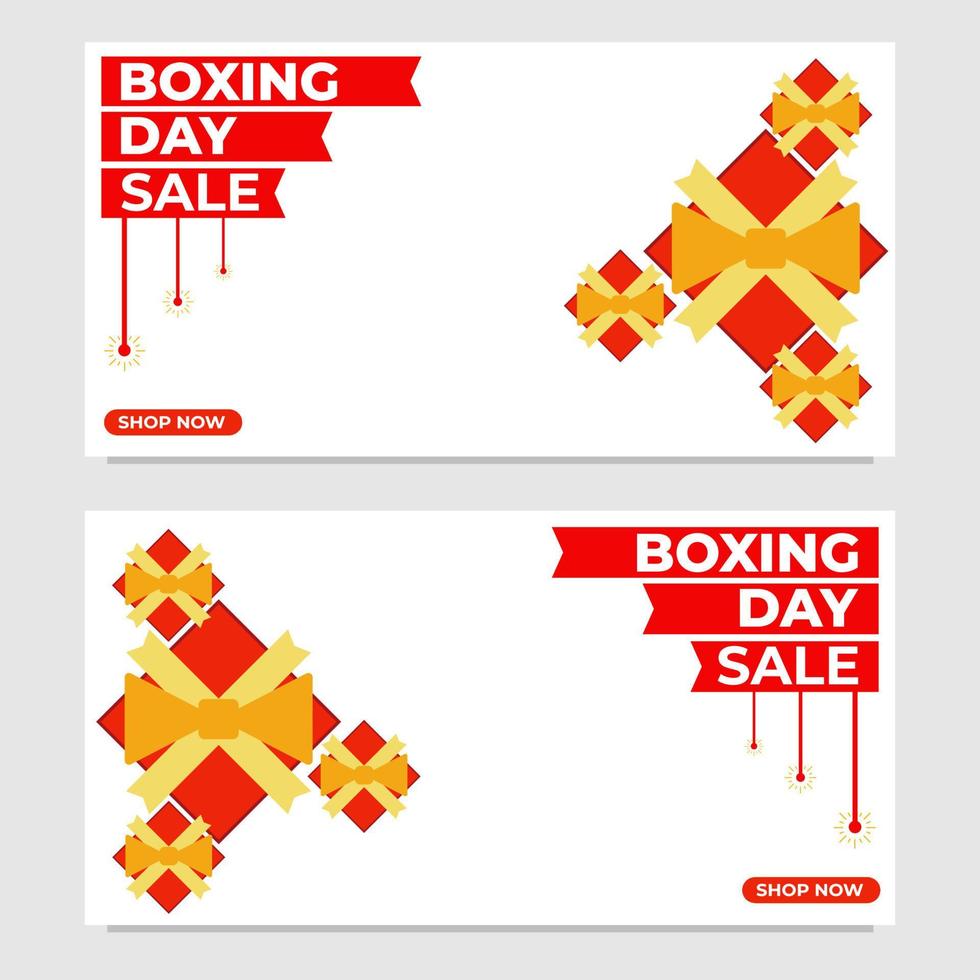 modelo de banner de promoção de venda de boxing day vetor