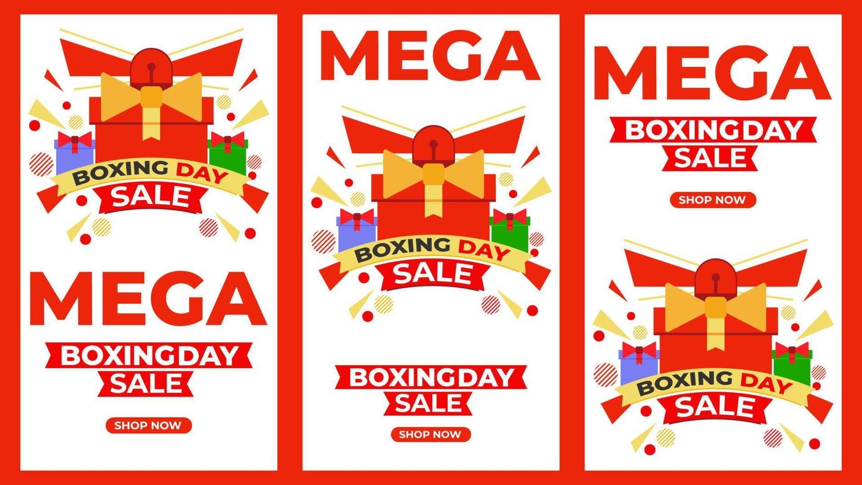 coleção de histórias de mídia social do boxing day vetor