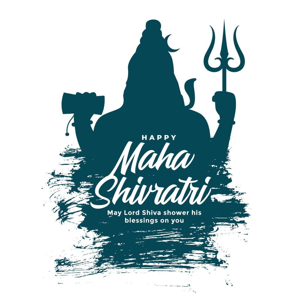 maha Shivratri fundo com senhor shiva silhueta vetor