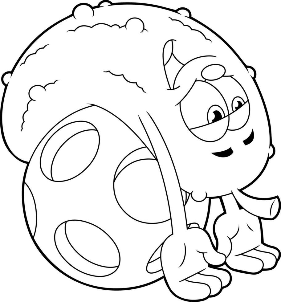 delineado cansado salmoura desenho animado personagem deitado em uma pickleball bola. vetor mão desenhado ilustração