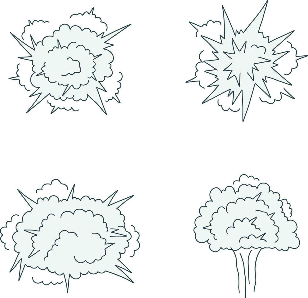 conjunto de nuvens de explosão de quadrinhos vetor