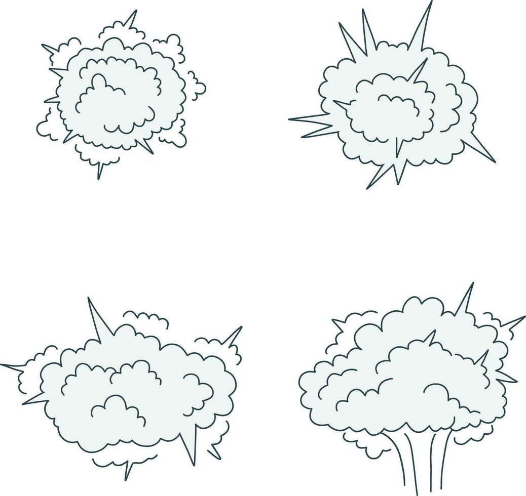 conjunto de nuvens de explosão de quadrinhos vetor