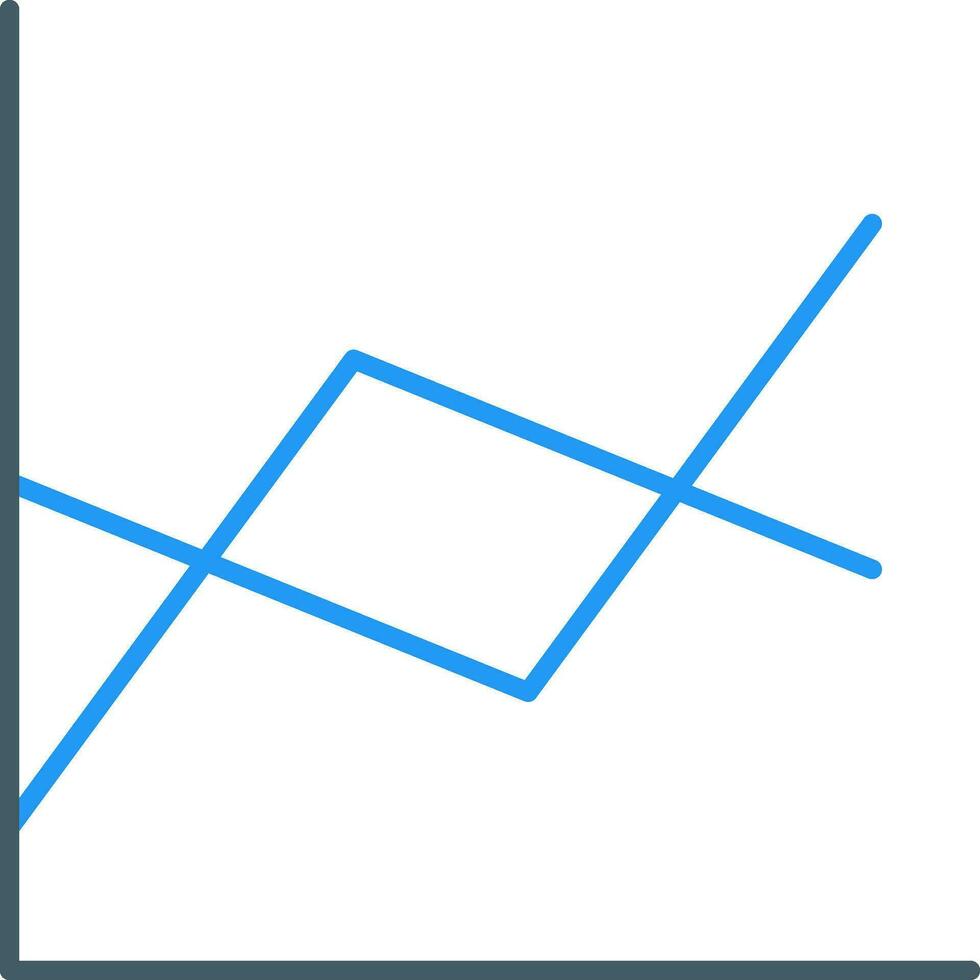 ícone plano de gráfico de linha vetor