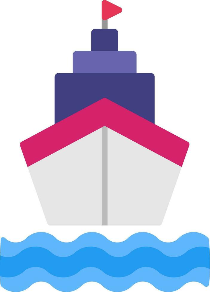 ícone plano de navio vetor