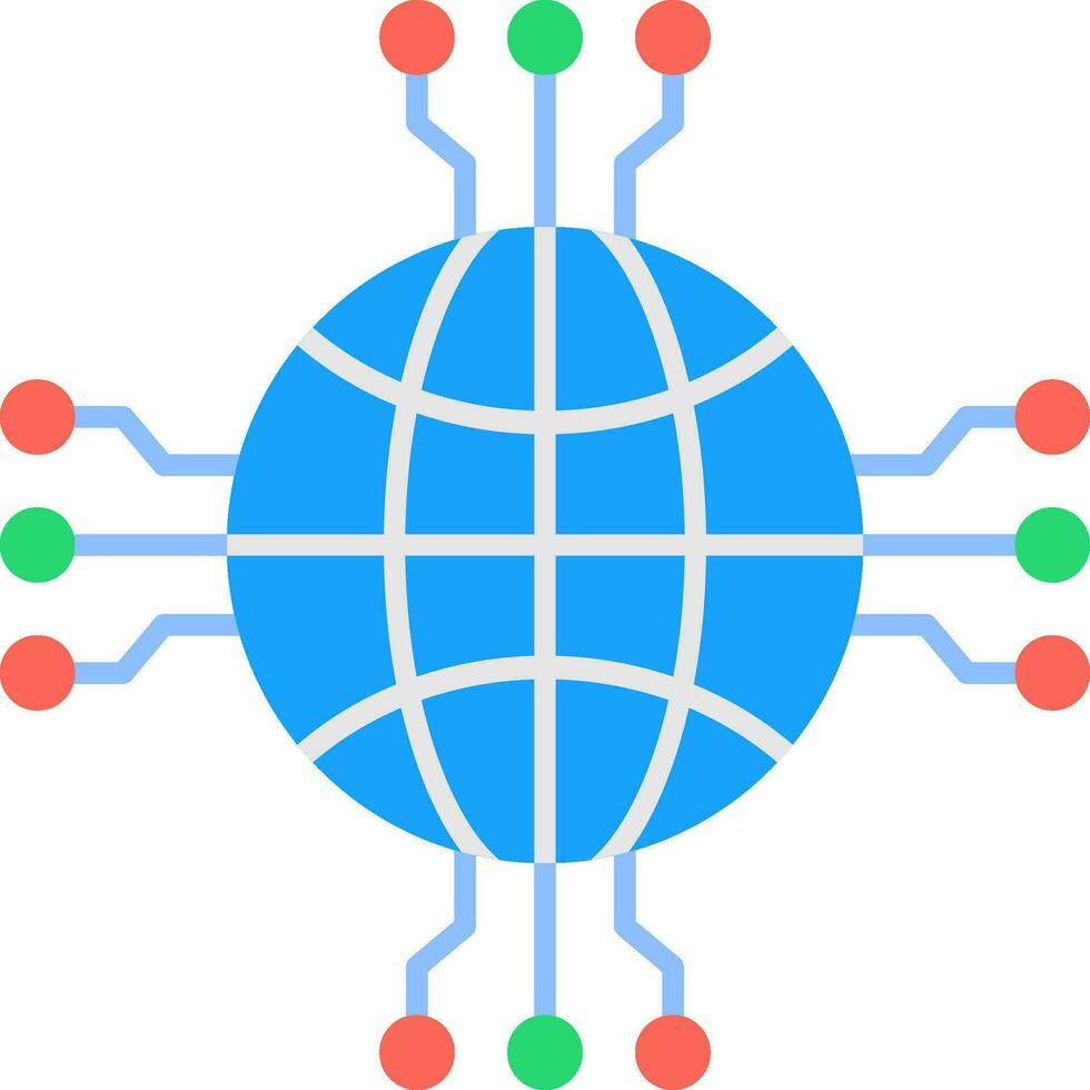 ícone plano de rede vetor