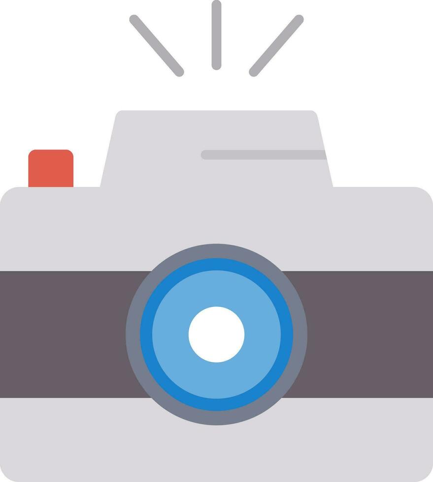 ícone plano de câmera fotográfica vetor