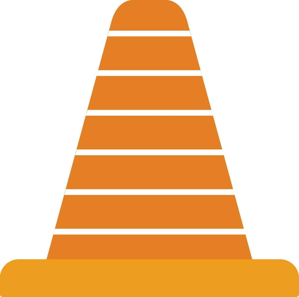 ícone plano de cone de trânsito vetor