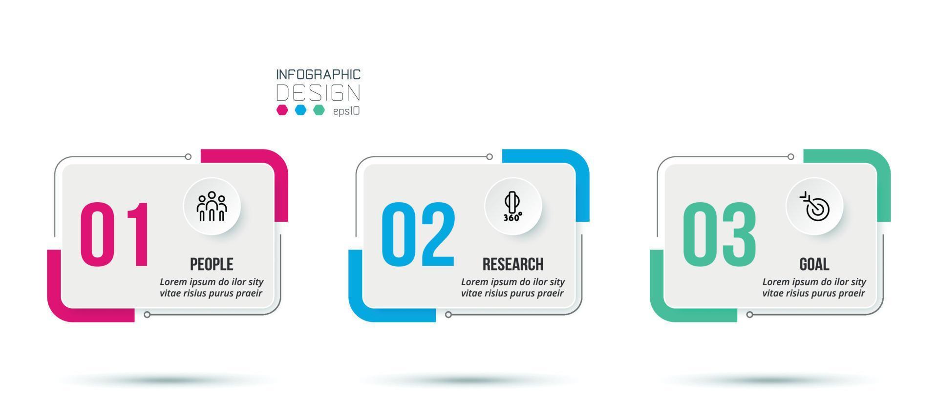 modelo de infográfico de negócios com projeto de etapa ou opção. vetor