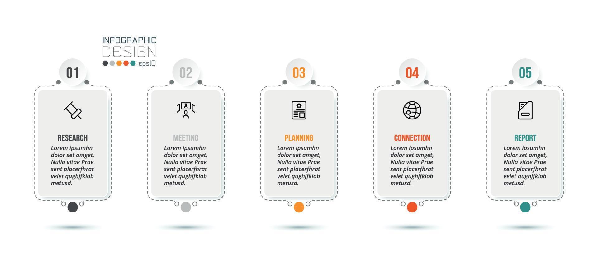 modelo de infográfico de negócios com projeto de etapa ou opção. vetor