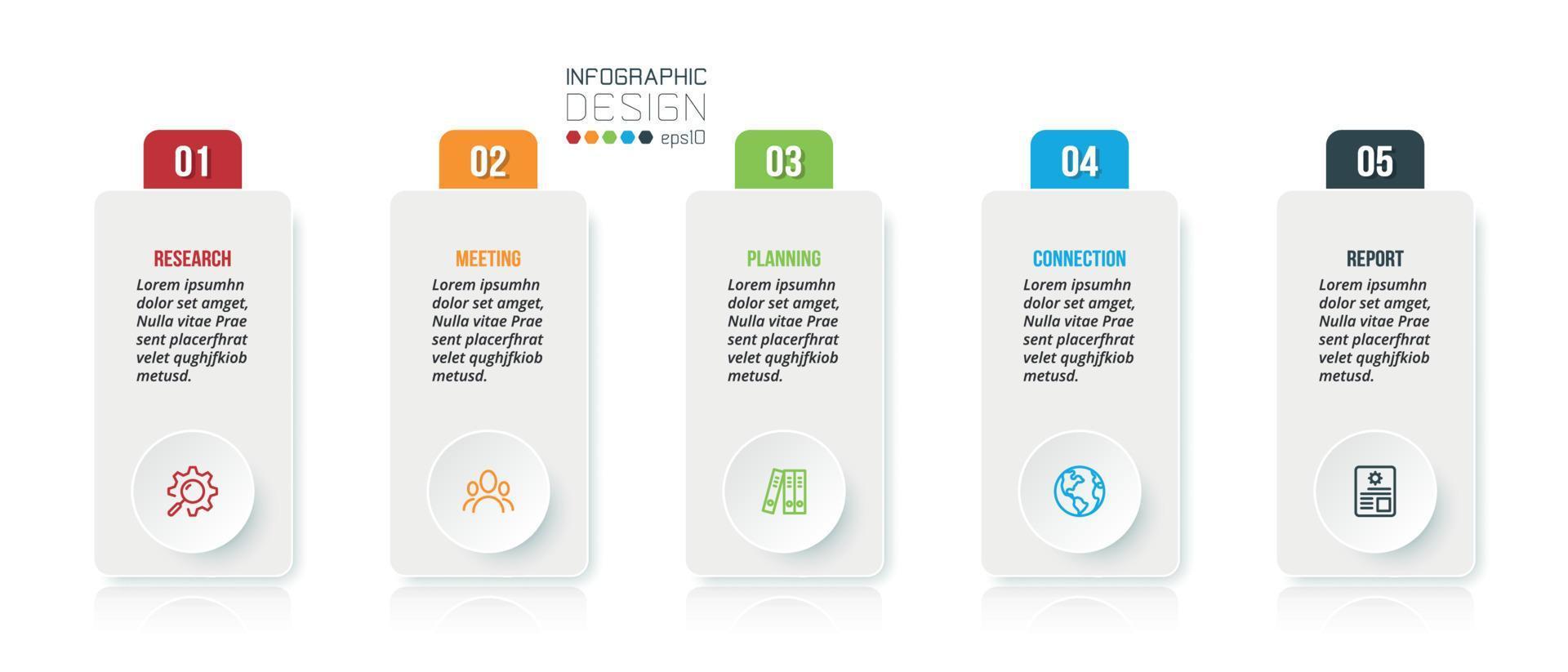 modelo de infográfico de negócios com projeto de etapa ou opção. vetor