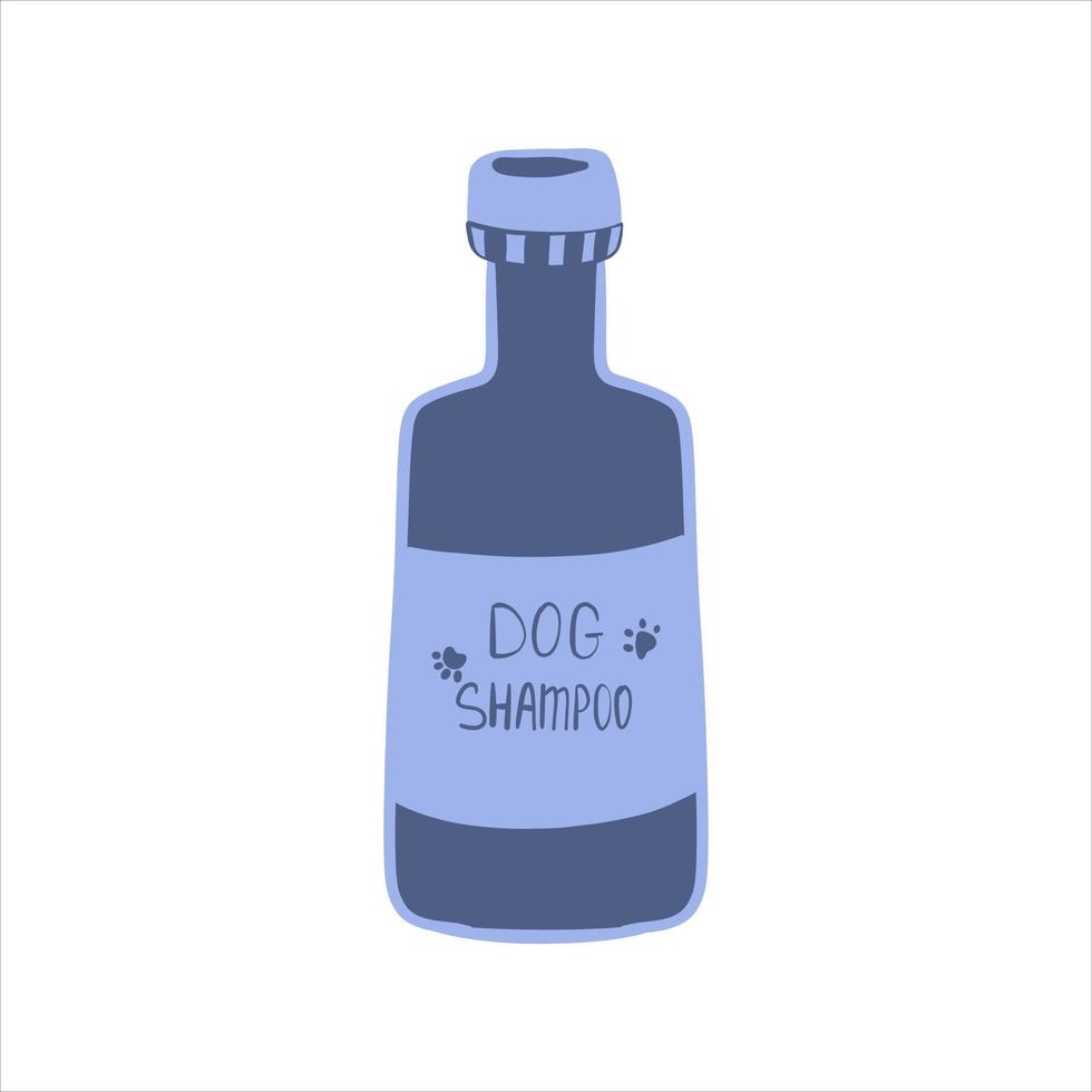 produto de cuidados para cães, shampoo para cães. vetor de doodle, ilustração de estoque desenhada à mão em estilo simples, isolado no fundo branco